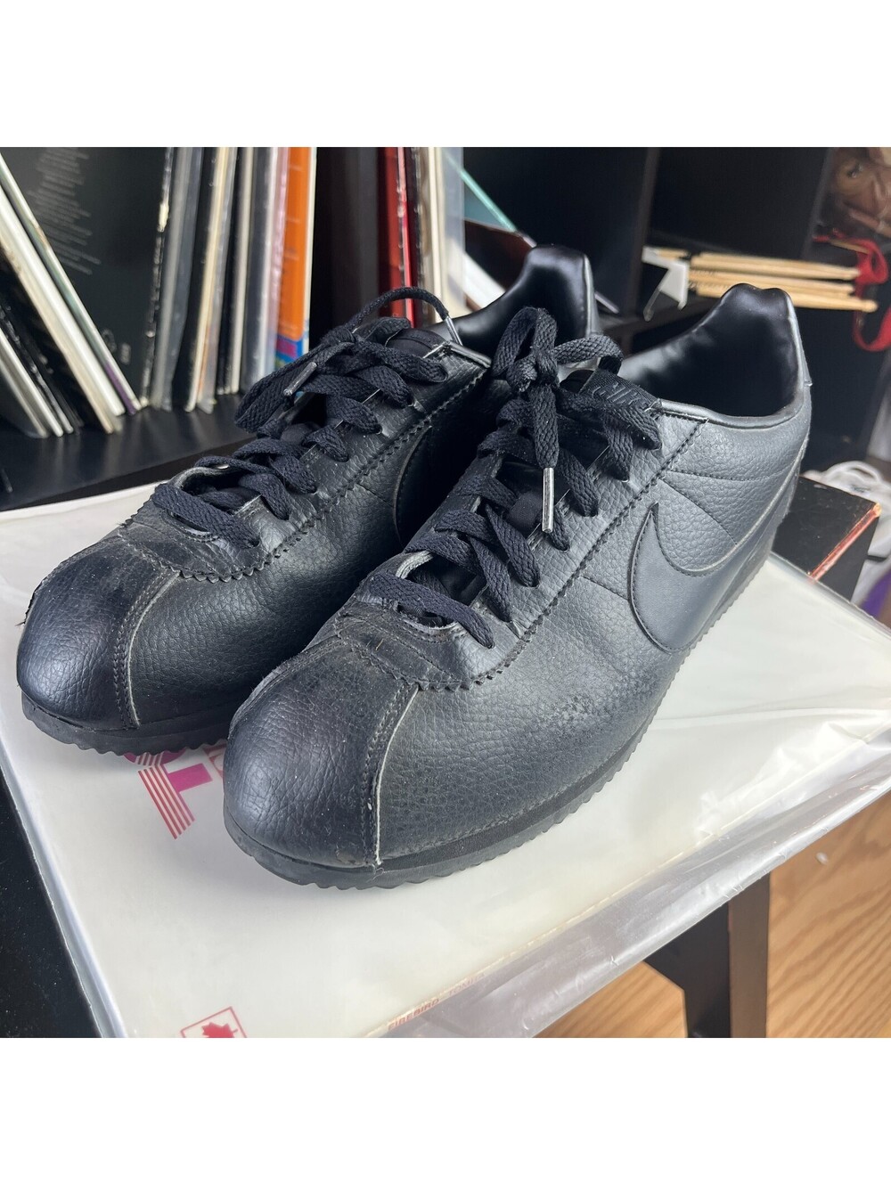 Nike Cortez Leather Triple Black Size US 11.5